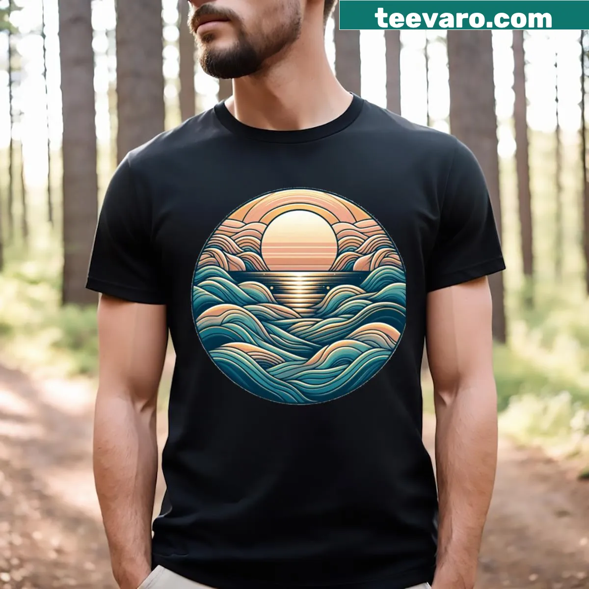 Simple and clean classic T-shirt with typography — on a men's t-shirt