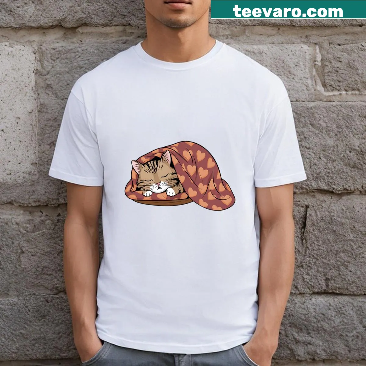 Cute illustration of a cozy cat nest for cat lovers. — on a men's t-shirt