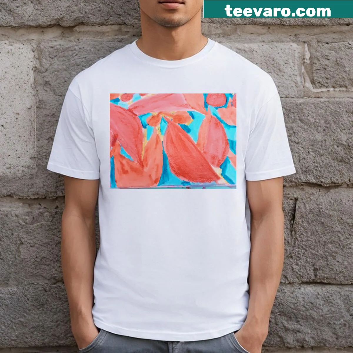 Minimalist typography T-shirt with the word 'Fallow' — on a men's t-shirt