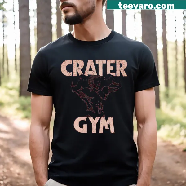Vintage-style gym humor graphic tee with crater design