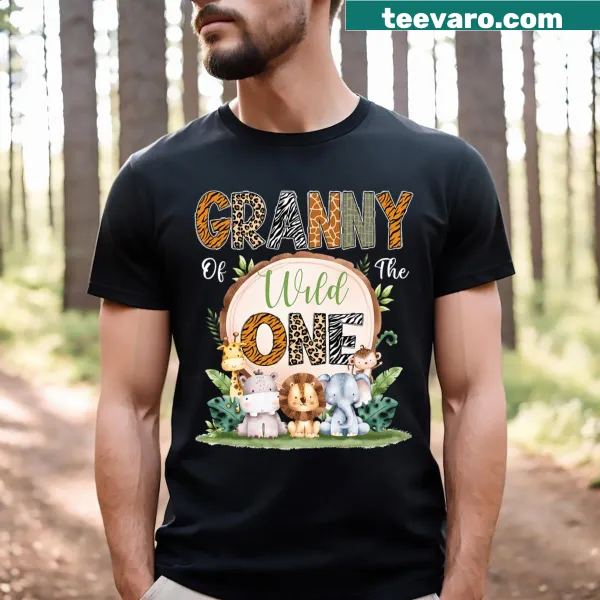 Safari themed Granny Of The Wild One birthday t-shirt