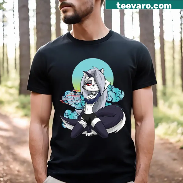 Retro Loona graphic from Helluva Boss on t-shirt