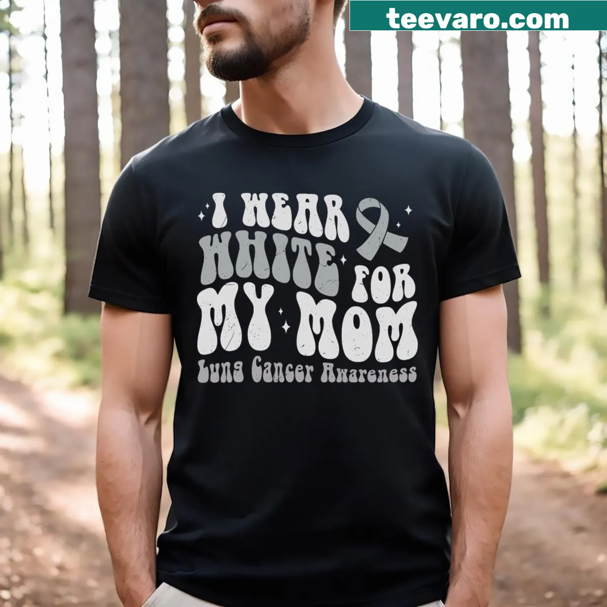 Supportive t-shirt for lung cancer awareness featuring heartfelt text — on a men's t-shirt