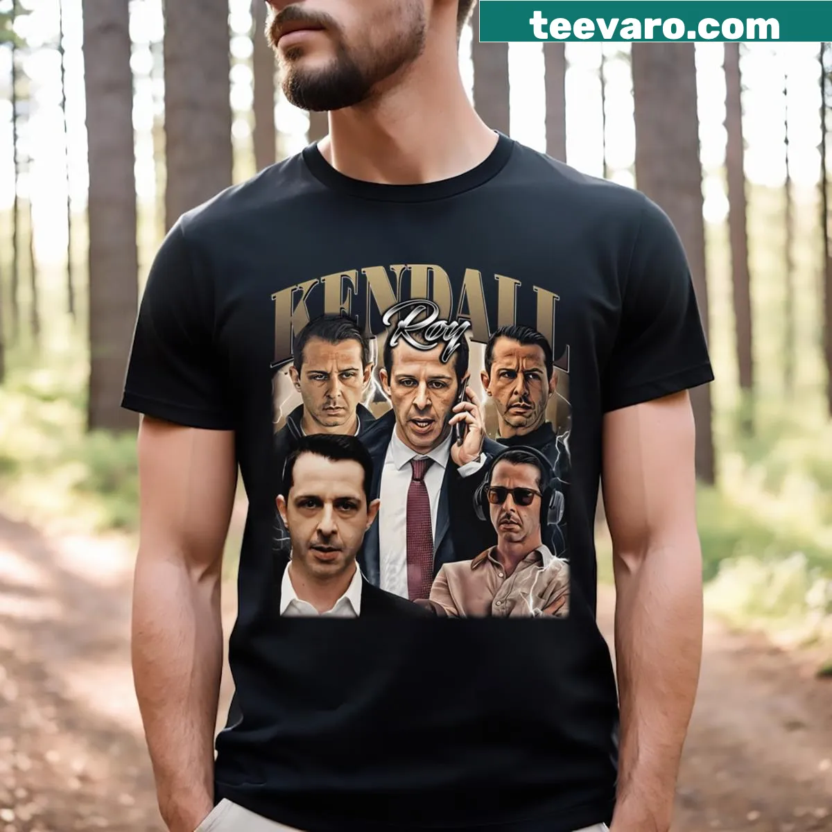 Vintage distressed t-shirt inspired by Kendall Roy from Succession. — on a men's t-shirt
