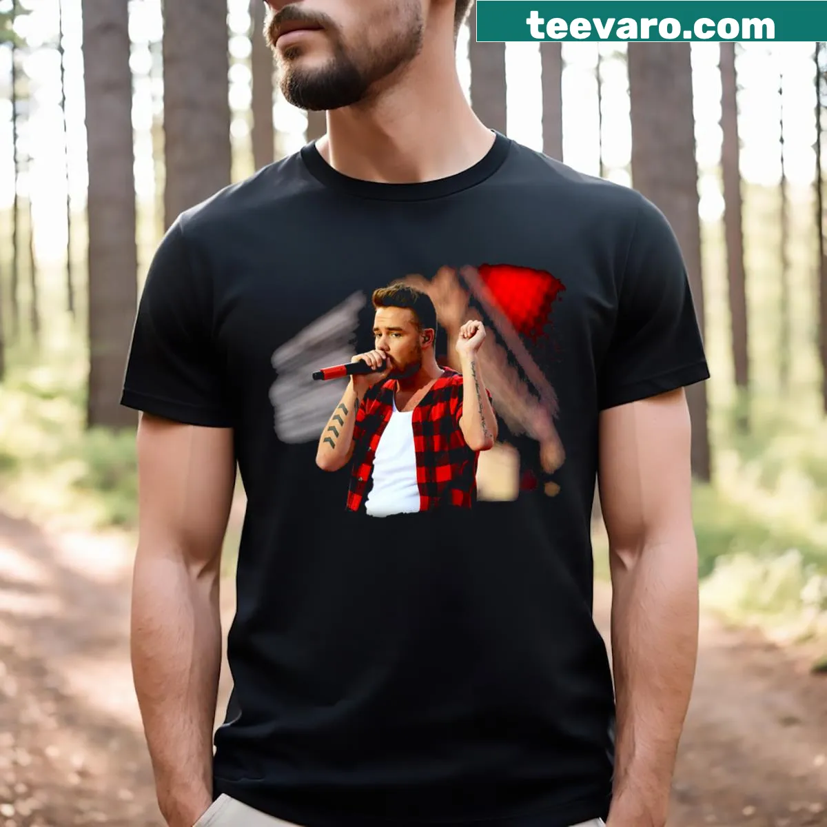 Stylized Liam Payne T-shirt celebrating One Direction Murrayfield 2014 — on a men's t-shirt