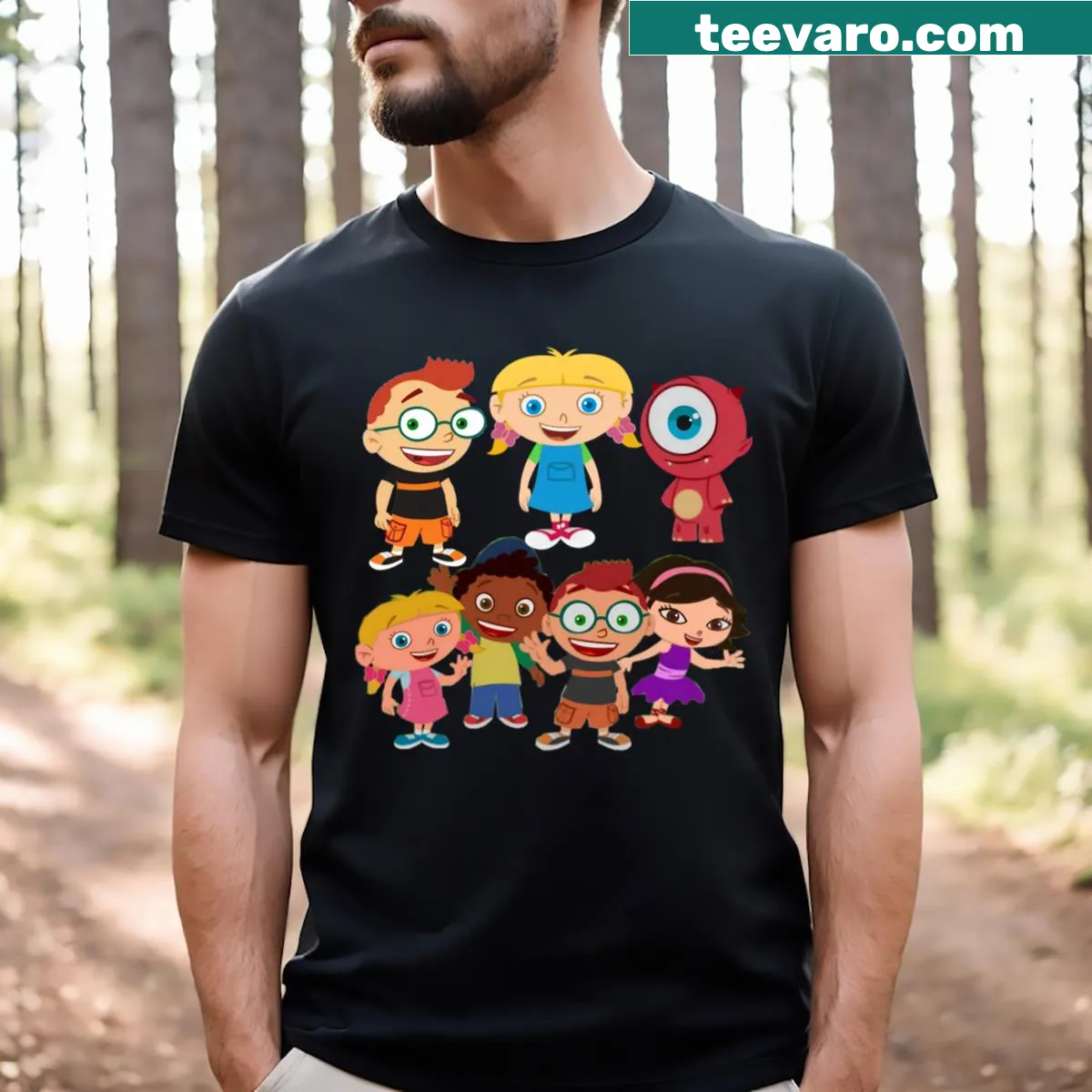 Little Einsteins T-shirt featuring beloved characters from the series — on a men's t-shirt
