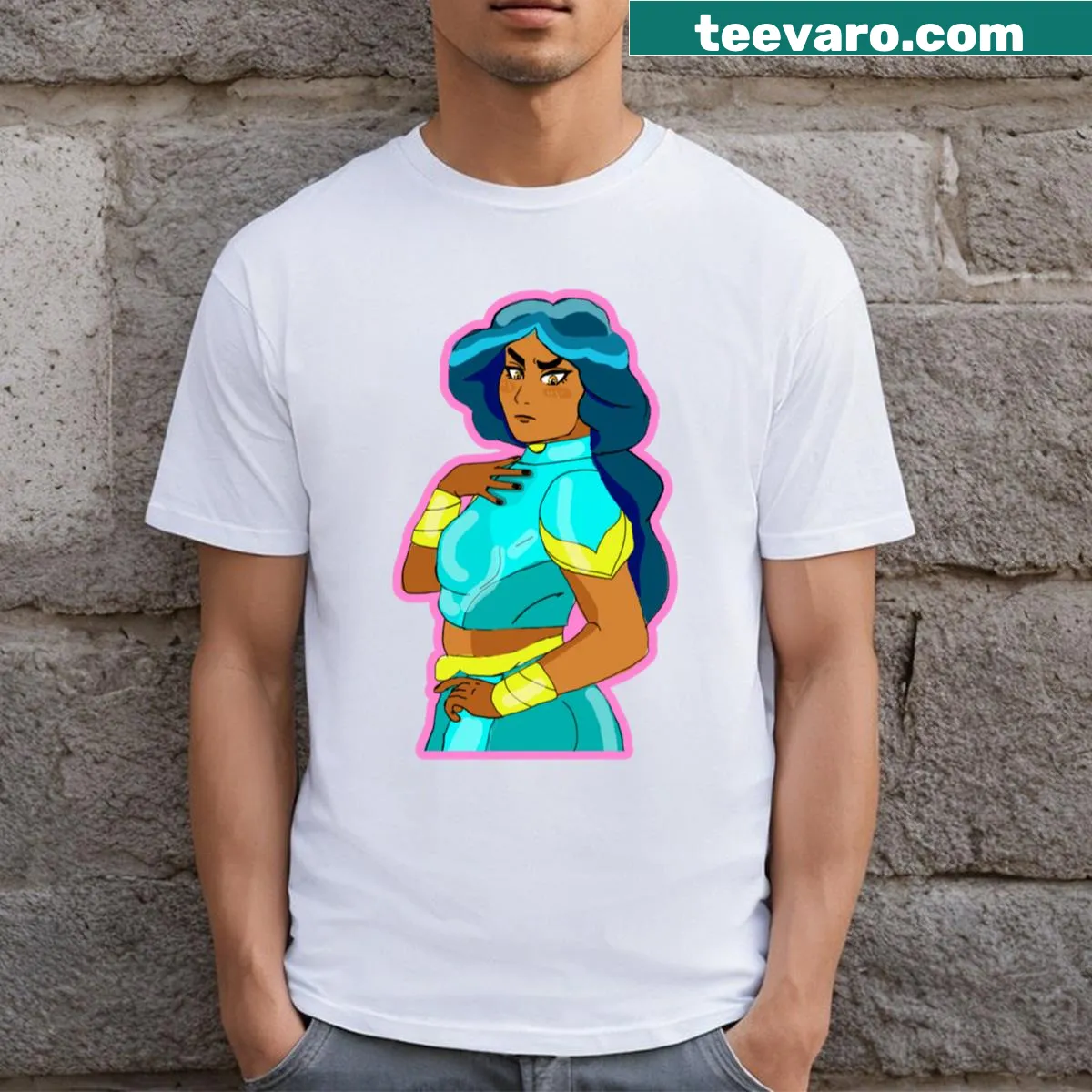 Illustration of Mermista on a whimsical T-shirt — on a men's t-shirt