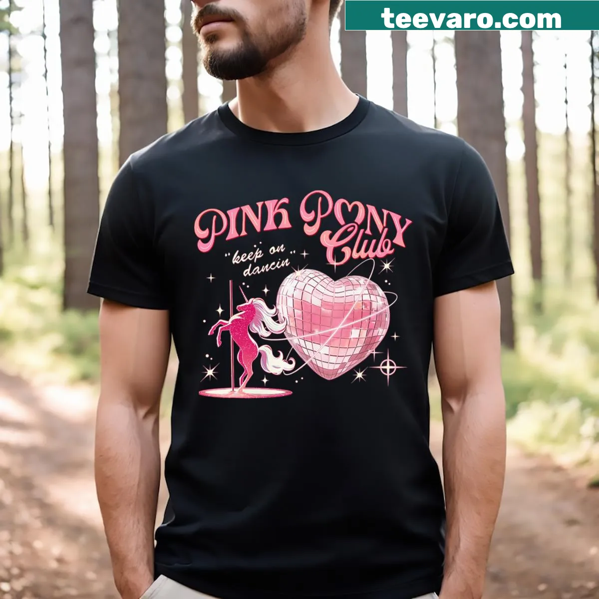 Playful Pony and Heels birthday t-shirt design for girls — on a men's t-shirt