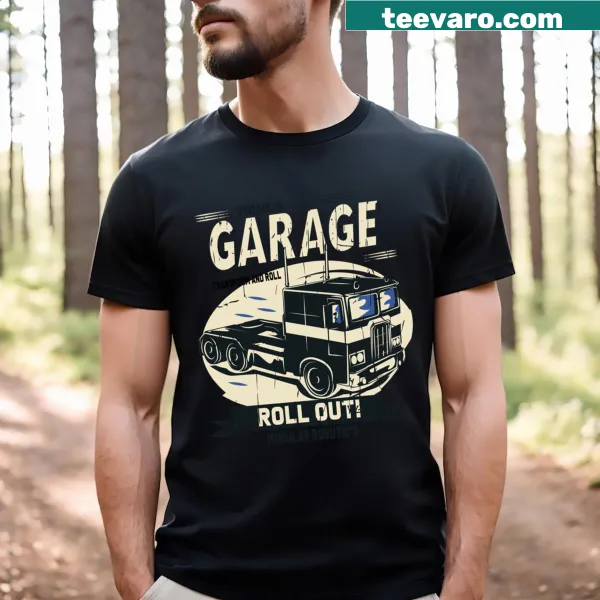 T-shirt with 'Prime's Garage' design related to car culture