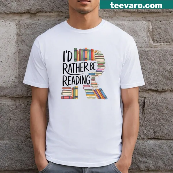 T-shirt with a graphic of a book and sticker design