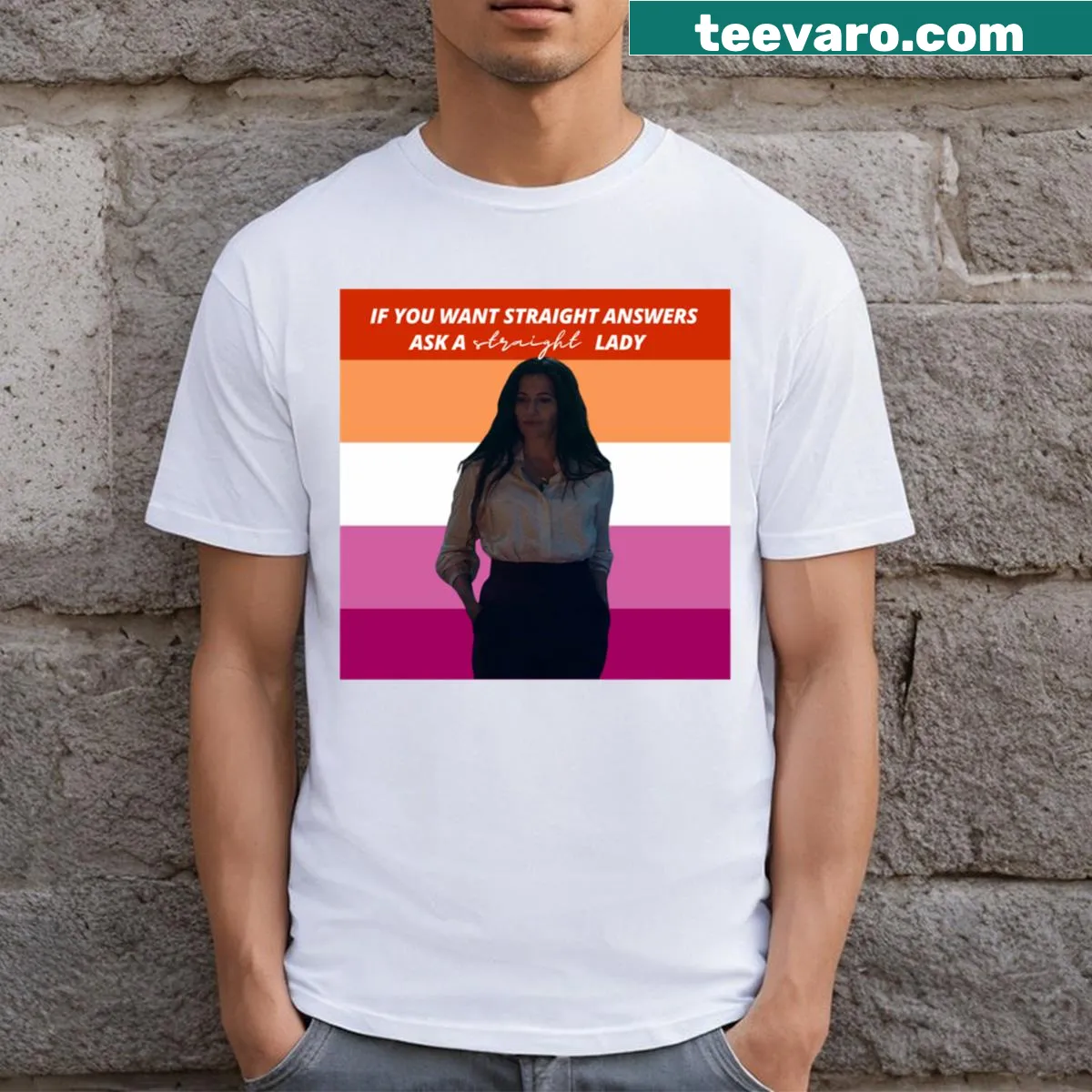Sapphic-themed T-shirt celebrating love and inclusivity — on a men's t-shirt