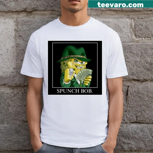 Playful Spunch Bob design on a casual T-shirt