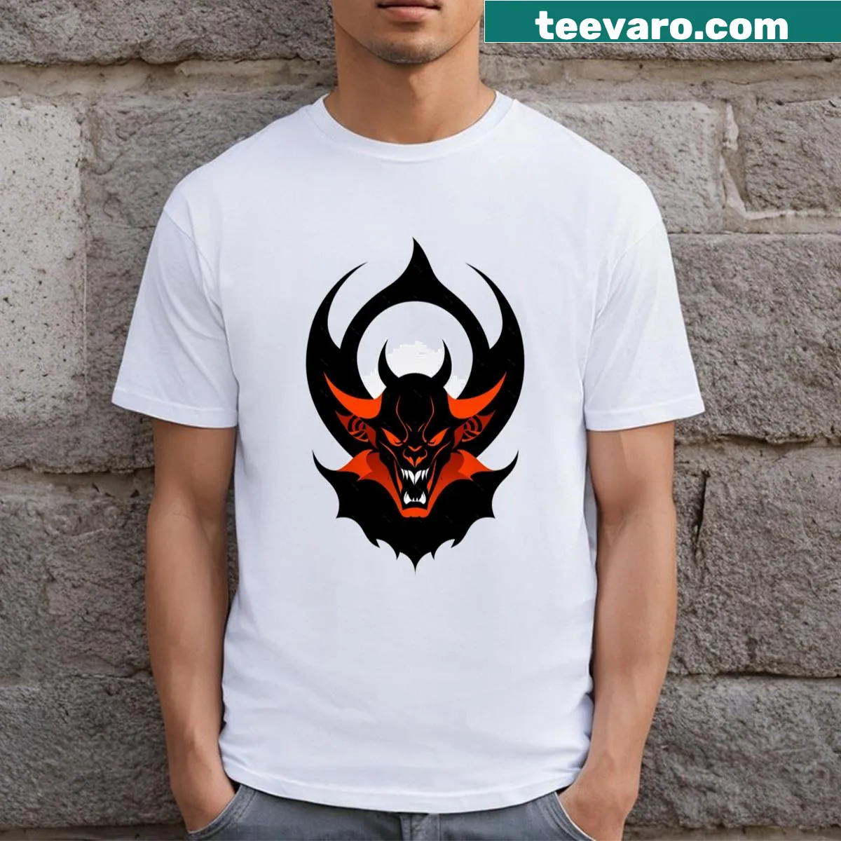 Bullish stock market badge T-shirt featuring a bull graphic — on a men's t-shirt