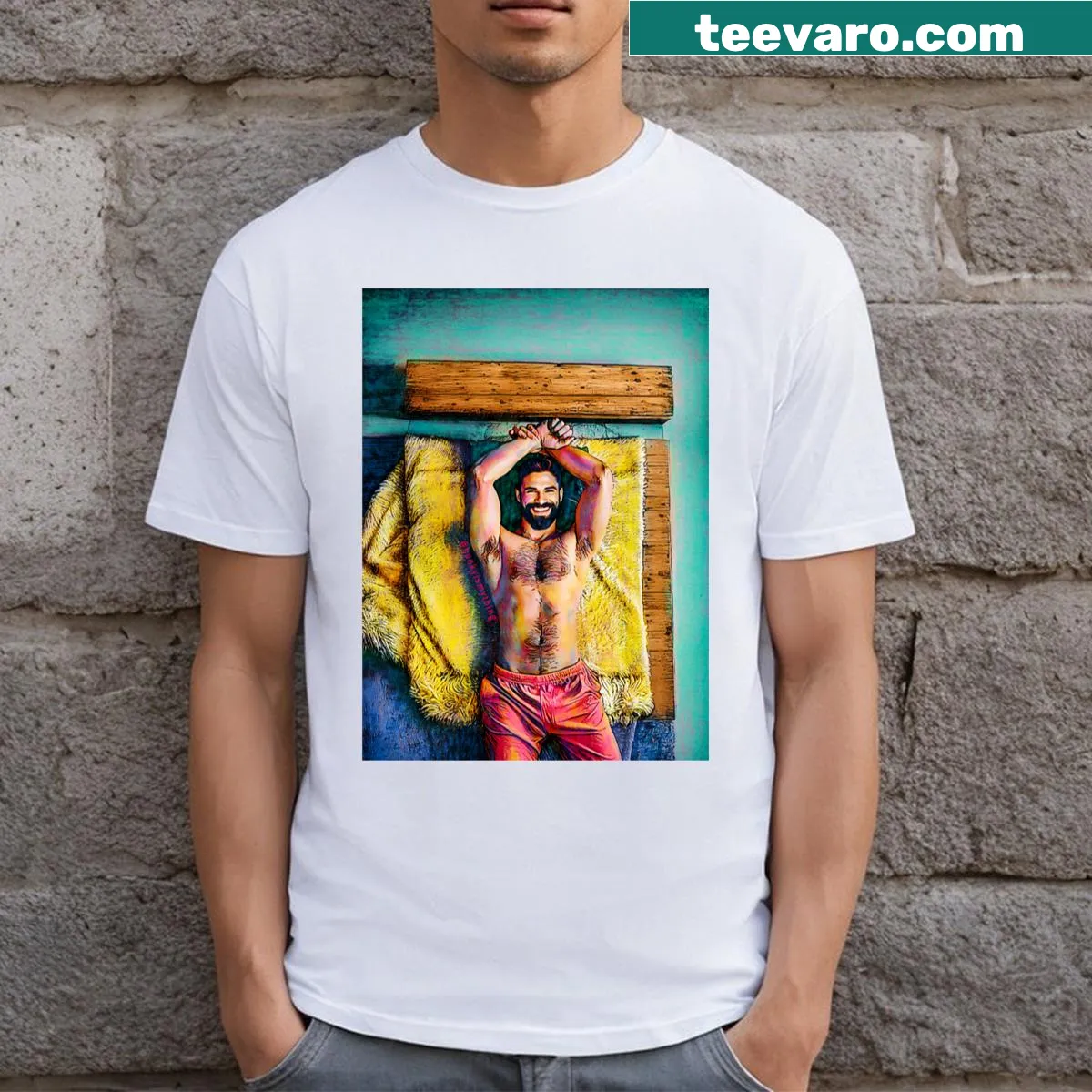 Outdoor-themed T-shirt with a design celebrating nature's weather — on a men's t-shirt