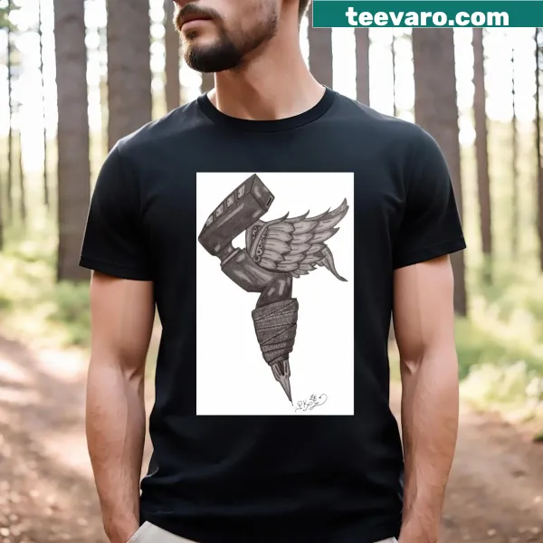 Artistic T-shirt featuring a tattoo machine graphic