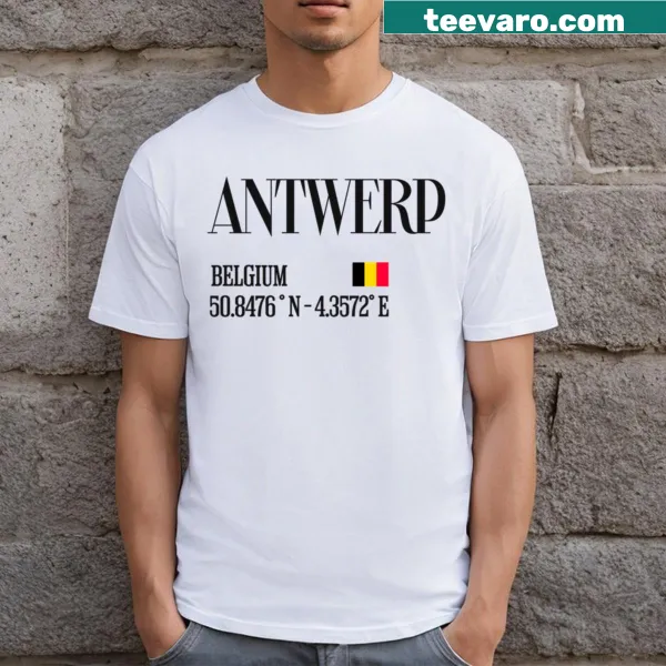 Typography t-shirt featuring the name 'Antwerp'
