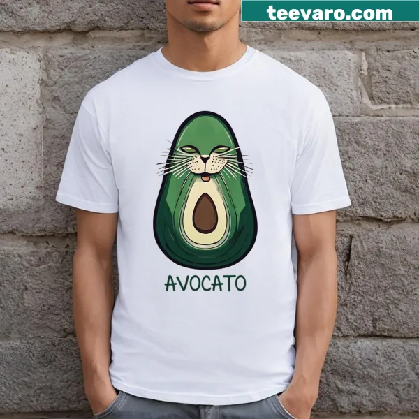 Playful T-shirt featuring a cartoon avocado character