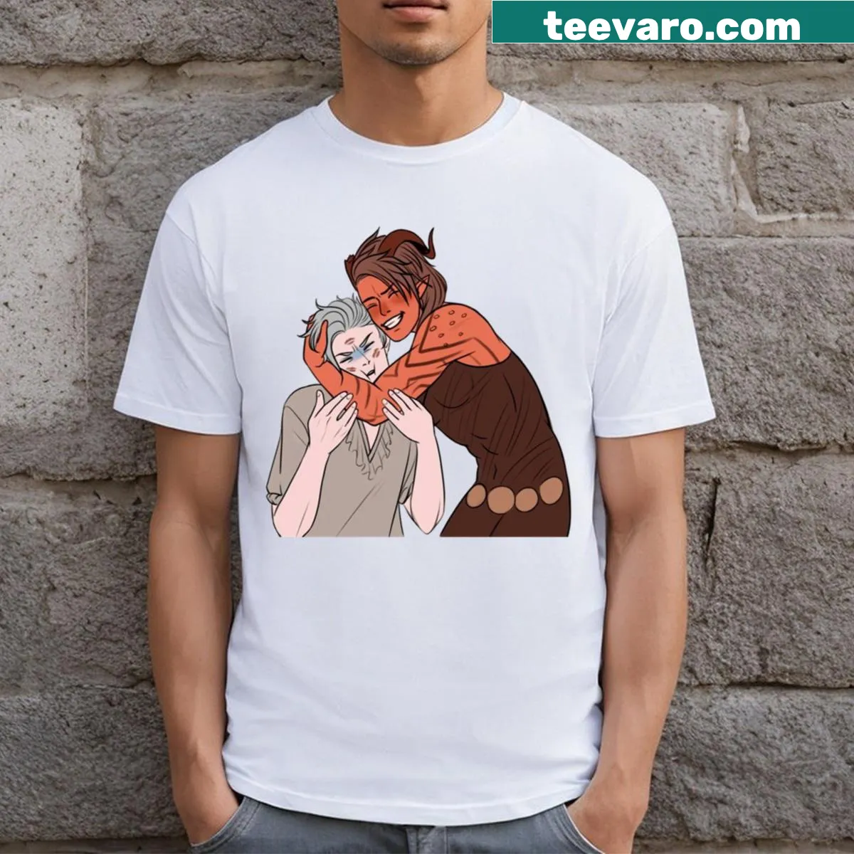 Baldurs Gate 3 T-shirt featuring graphics inspired by the game. — on a men's t-shirt