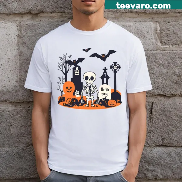 Generic Halloween-themed graphic on a t-shirt