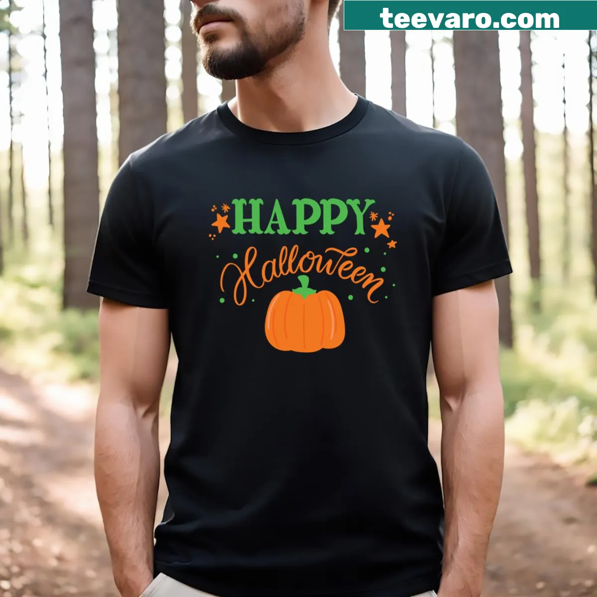 Classic Halloween-themed graphic on a t-shirt — on a men's t-shirt