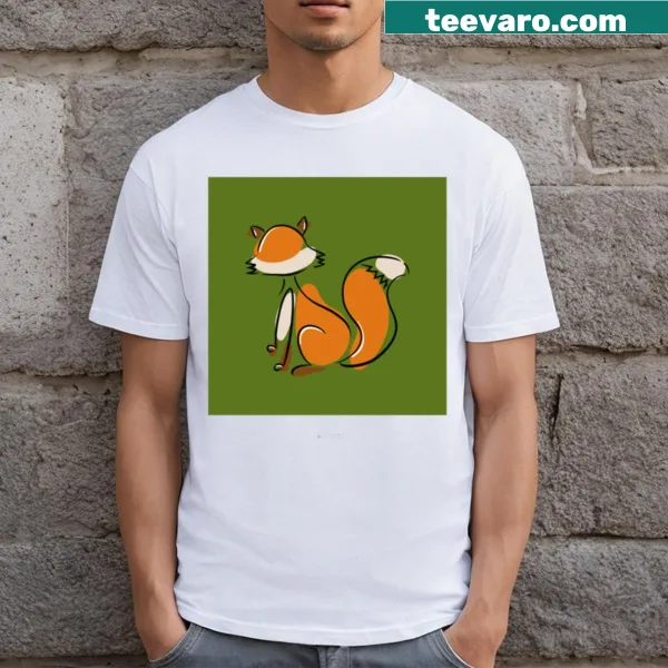 Cute cartoon fox design on stylish t-shirt