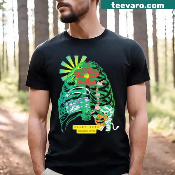 Playful J Hope graphic with spooky elements on a T-shirt