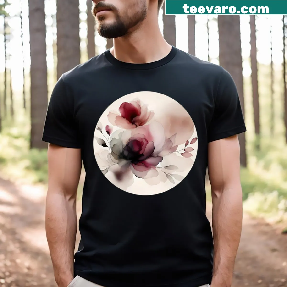 Typographic Zen Harmony T-shirt promoting mindfulness and peace — on a men's t-shirt