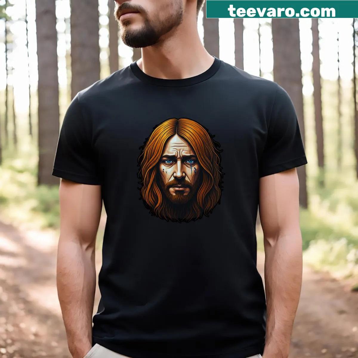 Inspirational t-shirt with the phrase 'Brave Face Of Sadness' — on a men's t-shirt