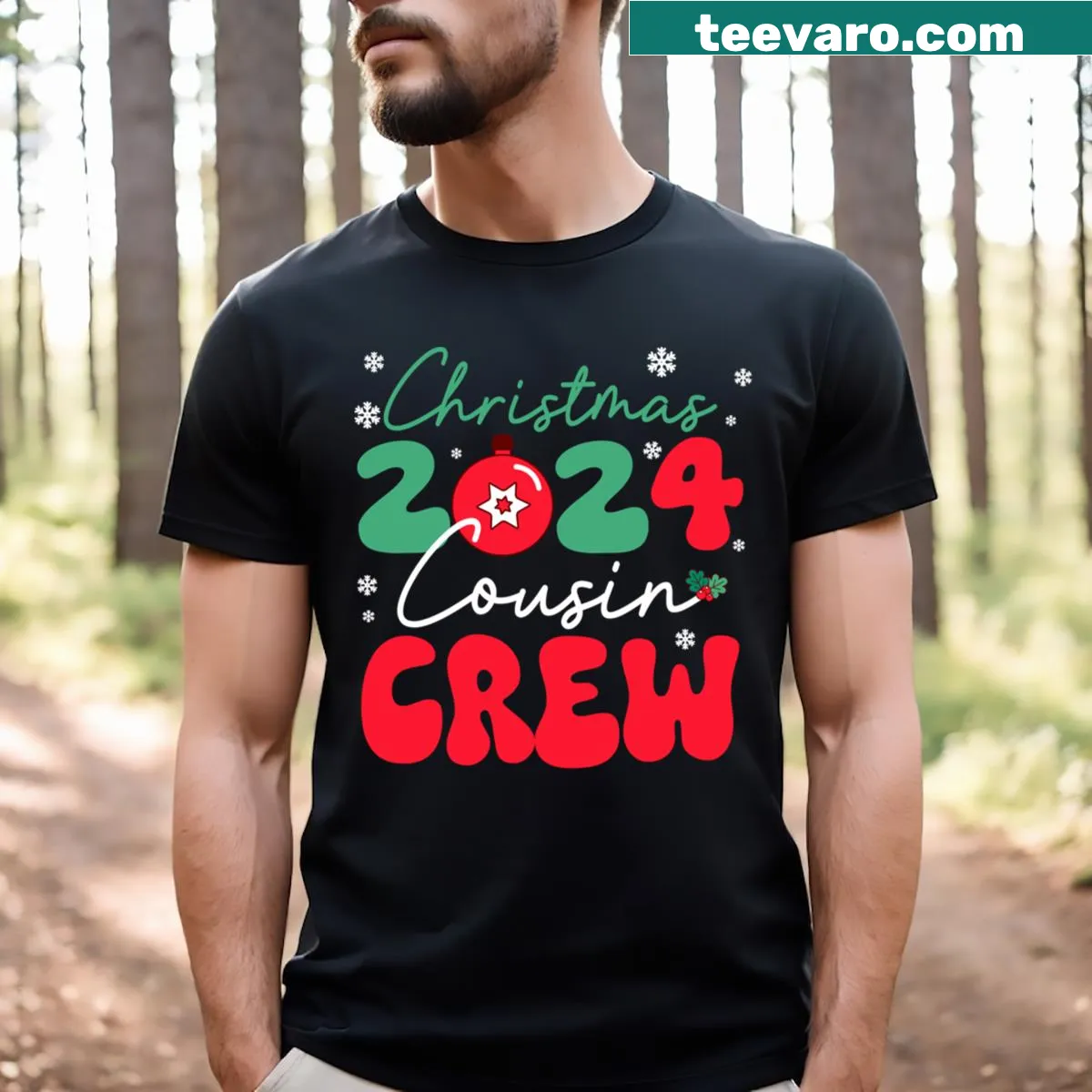 Christmas-themed t-shirt for kids with lights and funny text — on a men's t-shirt