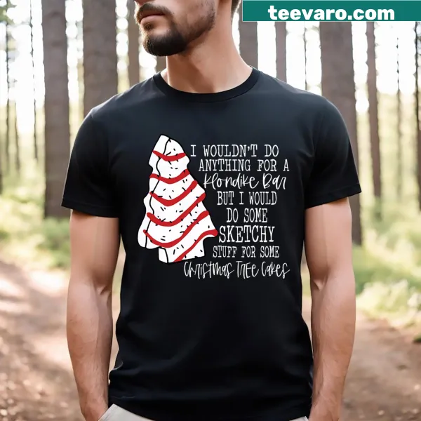 Playful T-shirt featuring a Christmas tree cake design
