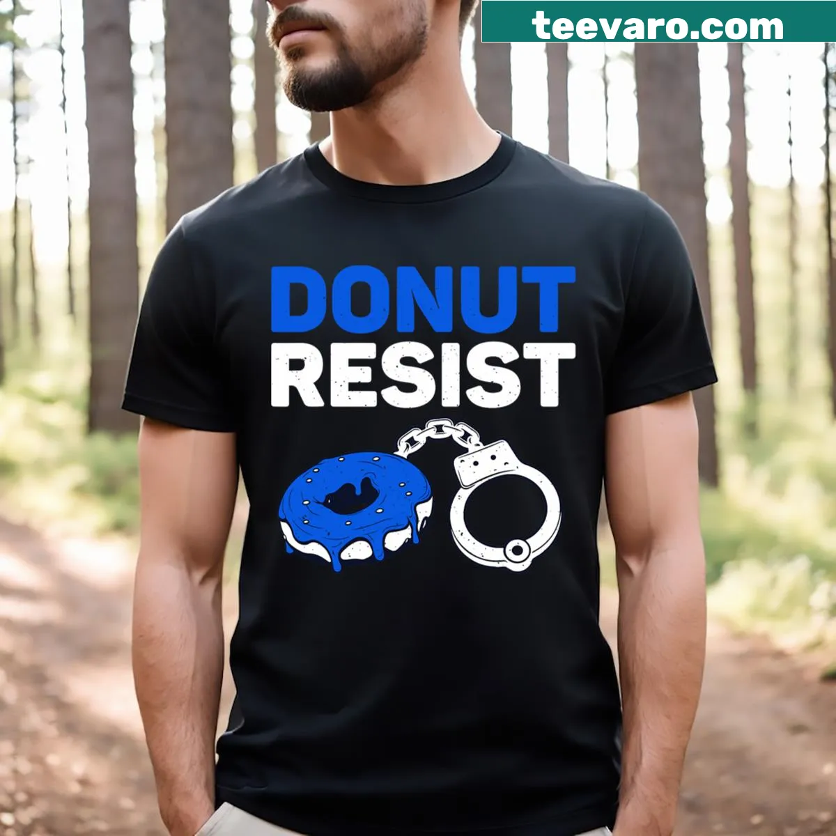 Whimsical police officer illustration on men's T-shirt — on a men's t-shirt