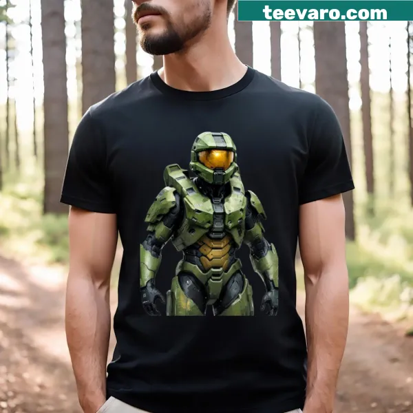 Futuristic robot graphic T-shirt featuring a sleek, metallic design