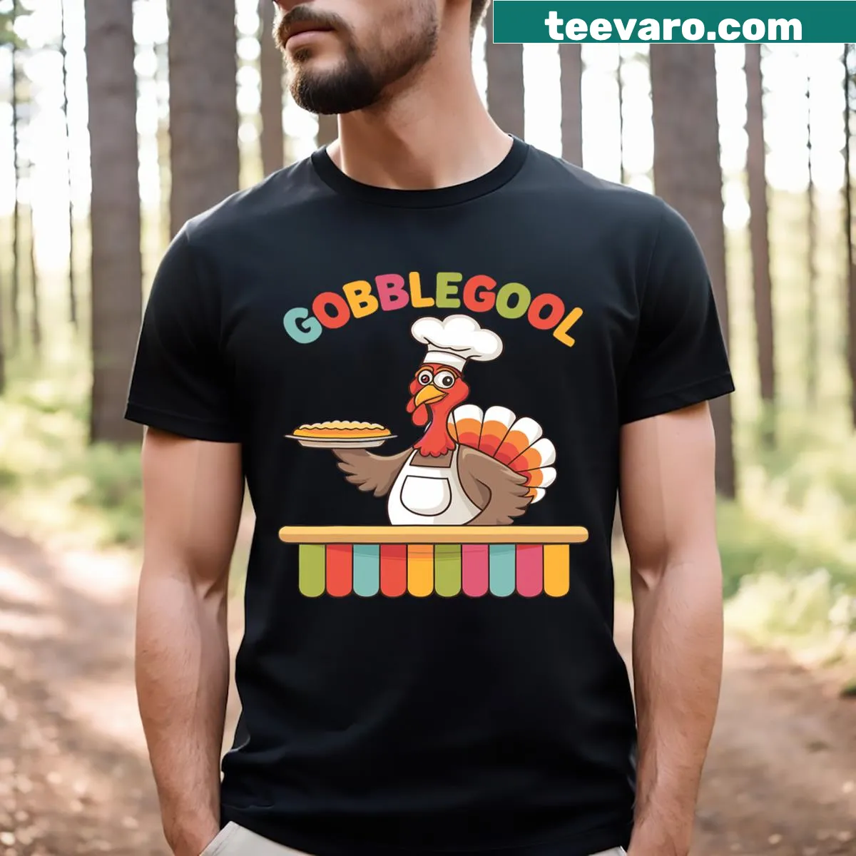 Funny T-shirt featuring the word 'Gobblegool' in bold typography — on a men's t-shirt