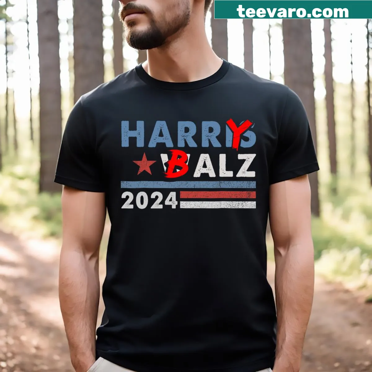 Funny political campaign T-shirt with humorous text — on a men's t-shirt