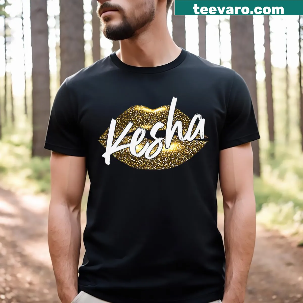 Kesha name t-shirt for music fans — on a men's t-shirt