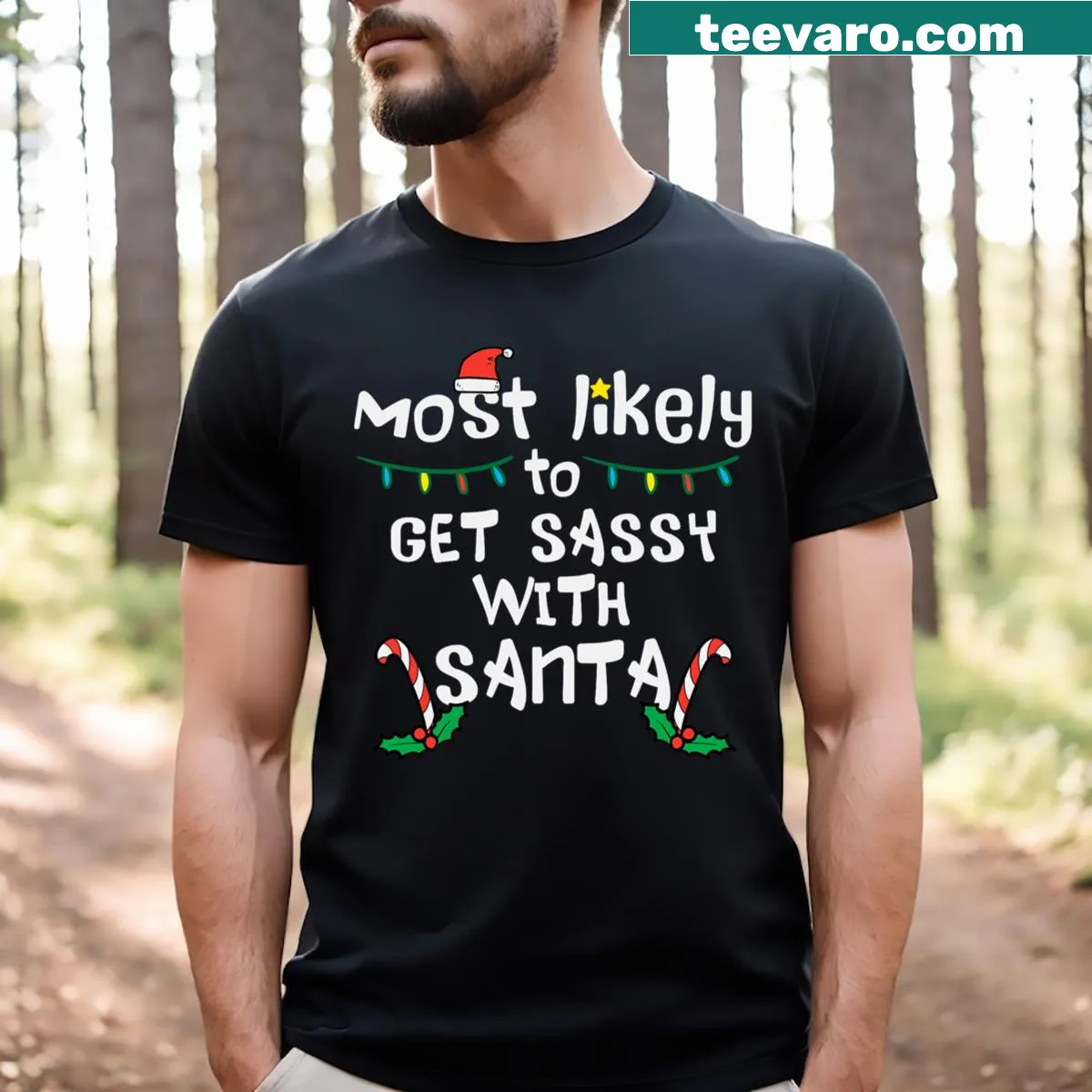 Sassy Christmas T-shirt featuring a fun saying for moms — on a men's t-shirt