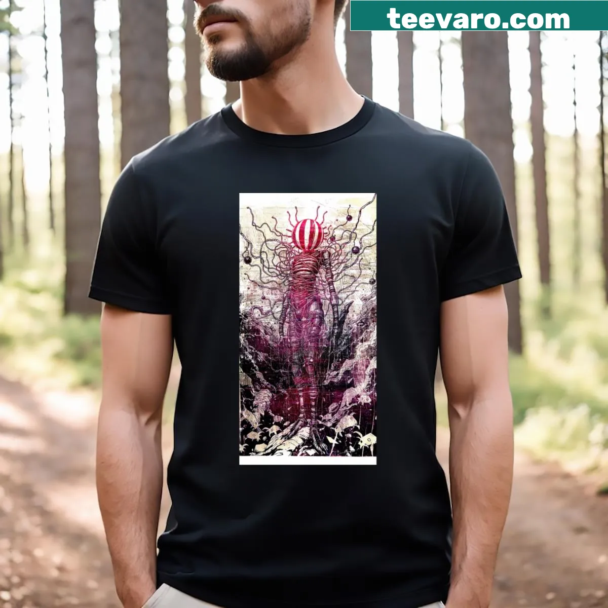 T-shirt featuring bold typography saying Level 6 — on a men's t-shirt