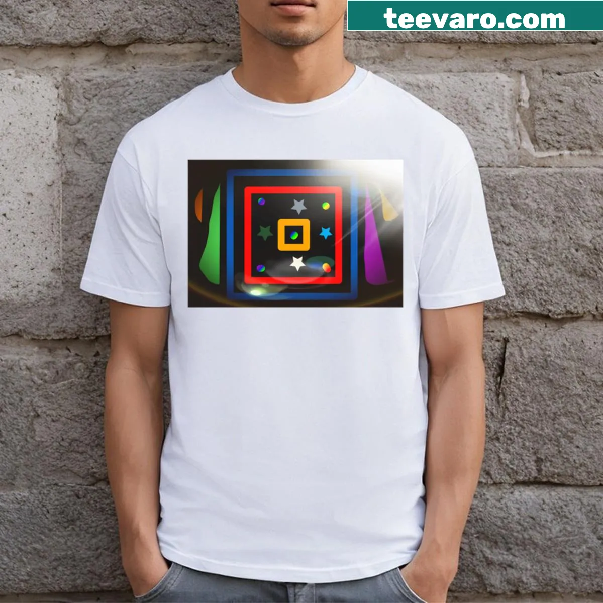 Abstract artistic design graphic on a t-shirt — on a men's t-shirt