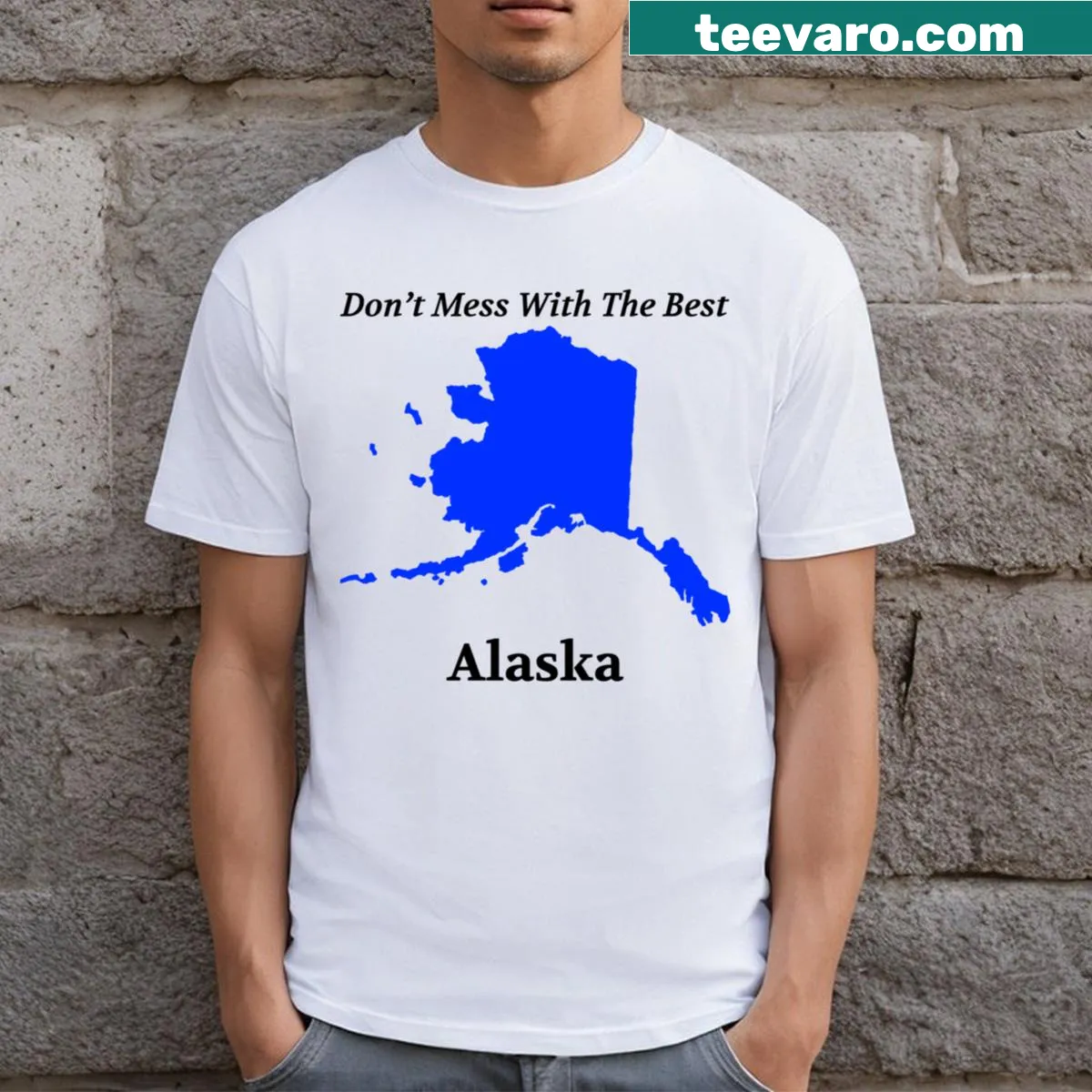 Bold typography of 'Don't Mess With The Best' on an Alaska t-shirt — on a men's t-shirt