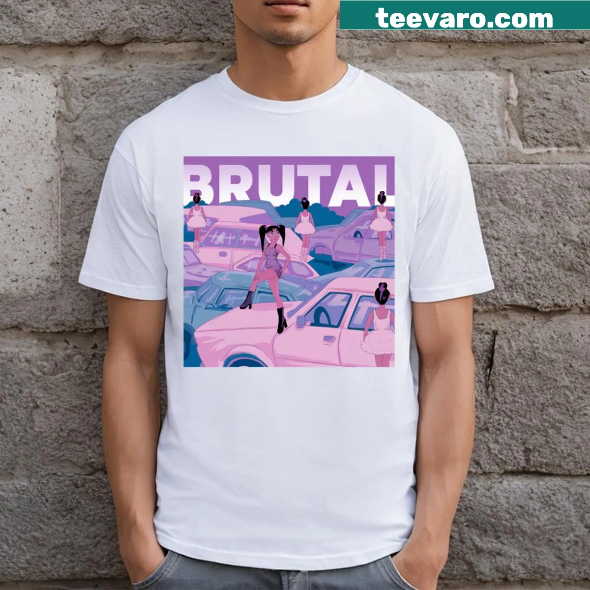 Bold t-shirt with the word 'Brutal' in striking typography — on a men's t-shirt