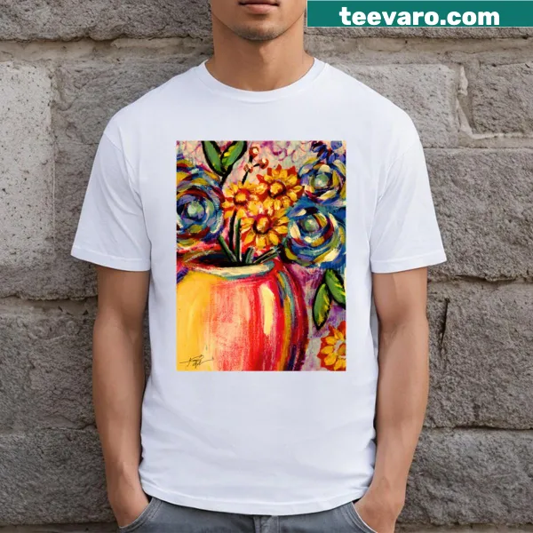 Cute t-shirt featuring a whimsical flower pot design