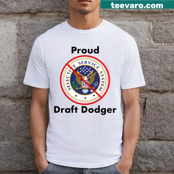 T-shirt with proud typography advocating for draft dodger rights and freedom.