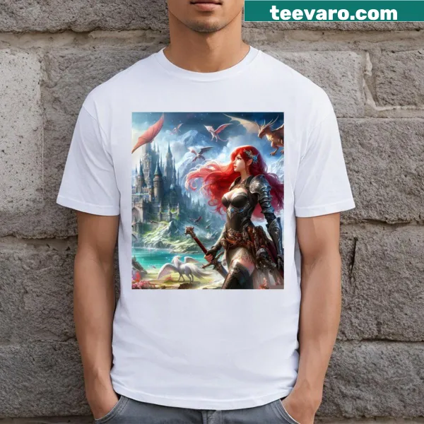T-shirt featuring Erza from Fairy Tail in a bold graphic