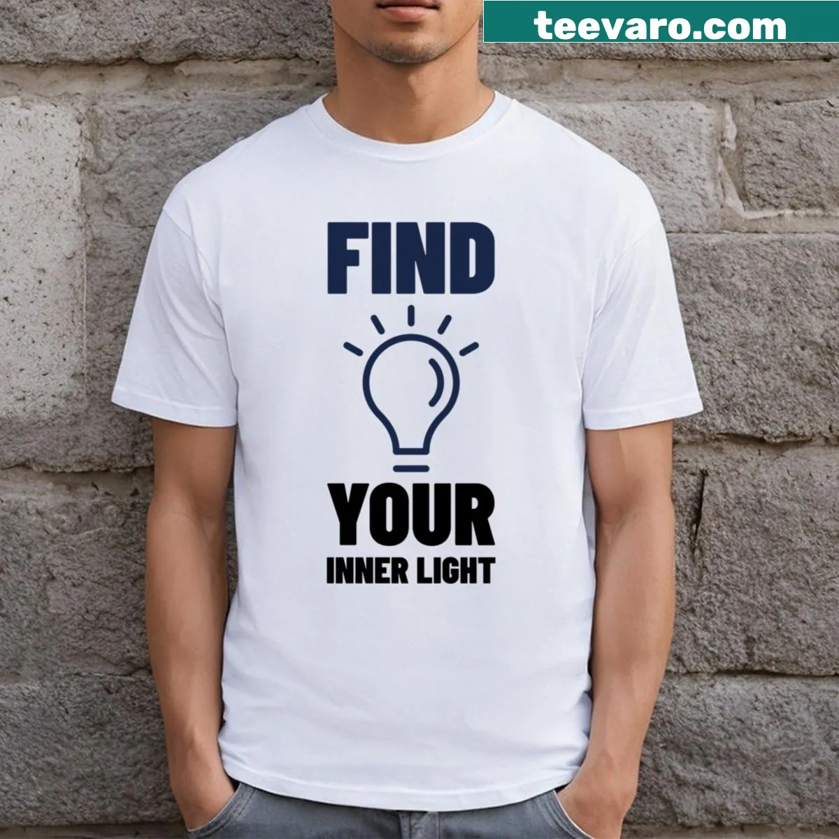 Inspirational Find Your Inner Light T-shirt design — on a men's t-shirt