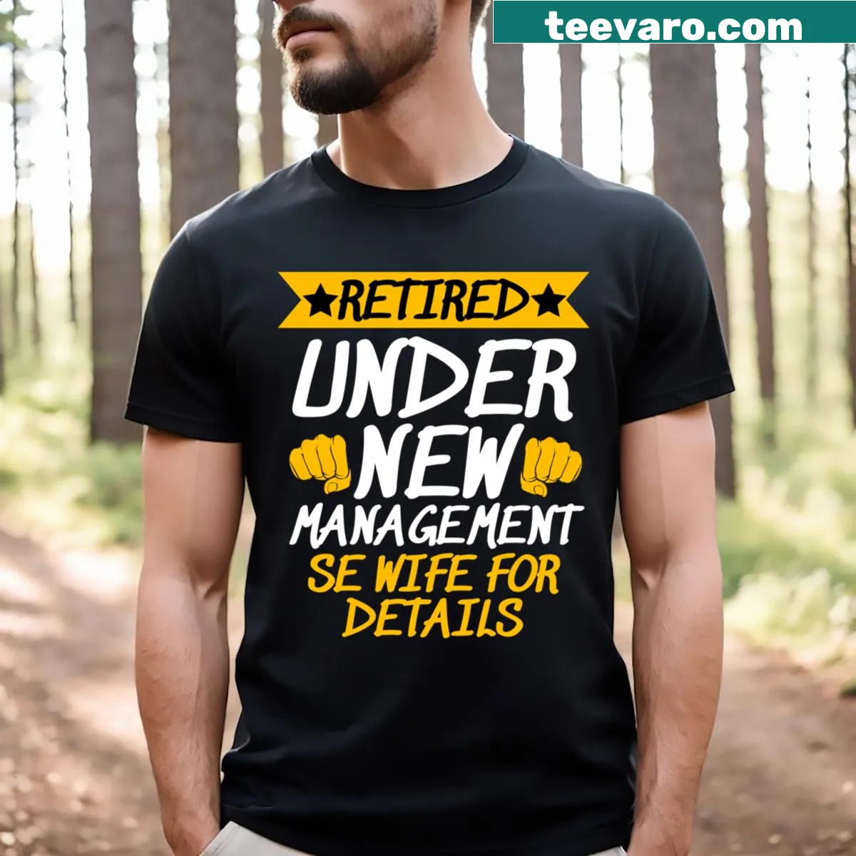 Humorous retirement-themed t-shirt for dads — on a men's t-shirt