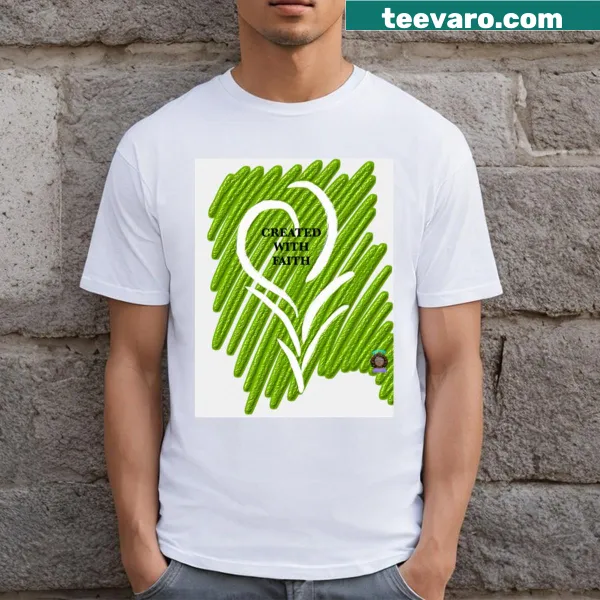 Whimsical floral design embedded in an illustration on a long T-shirt