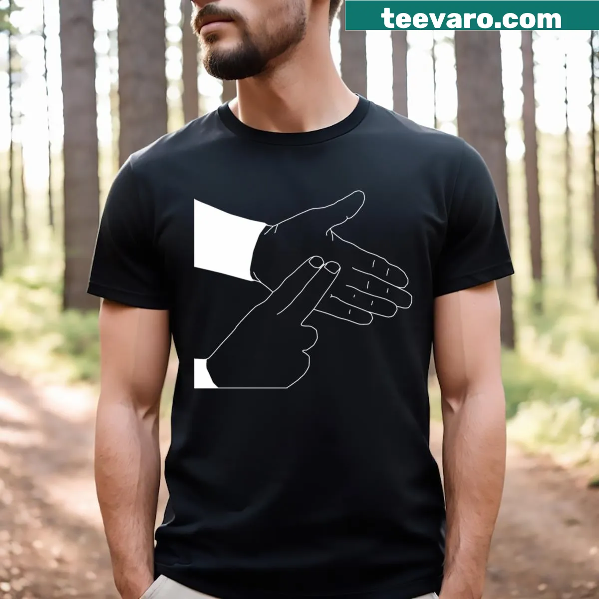 T-shirt with scuba diving hand signals and humorous text — on a men's t-shirt