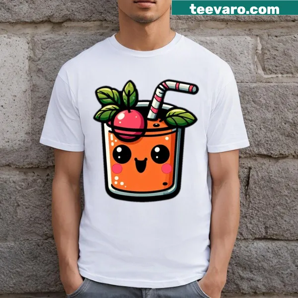 Juice Fanfiction Stickers graphic on T-shirt.
