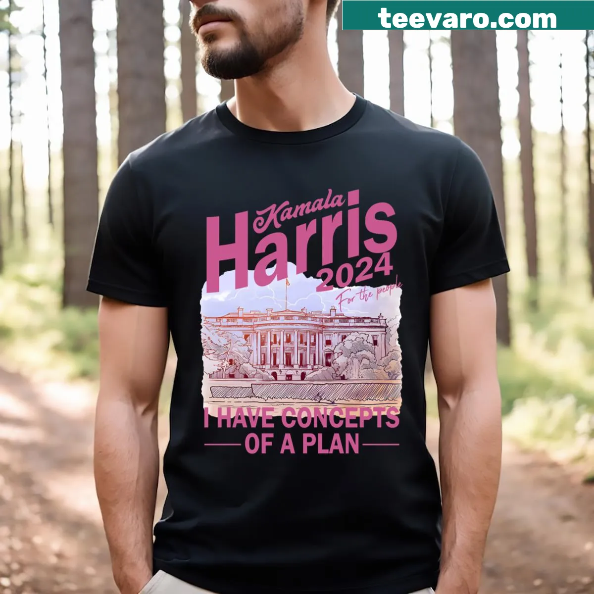 Kamala Harris 2024 campaign message shirt — on a men's t-shirt