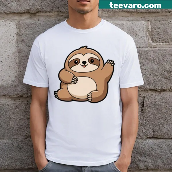 Cute cartoon sloth design T-shirt for kids
